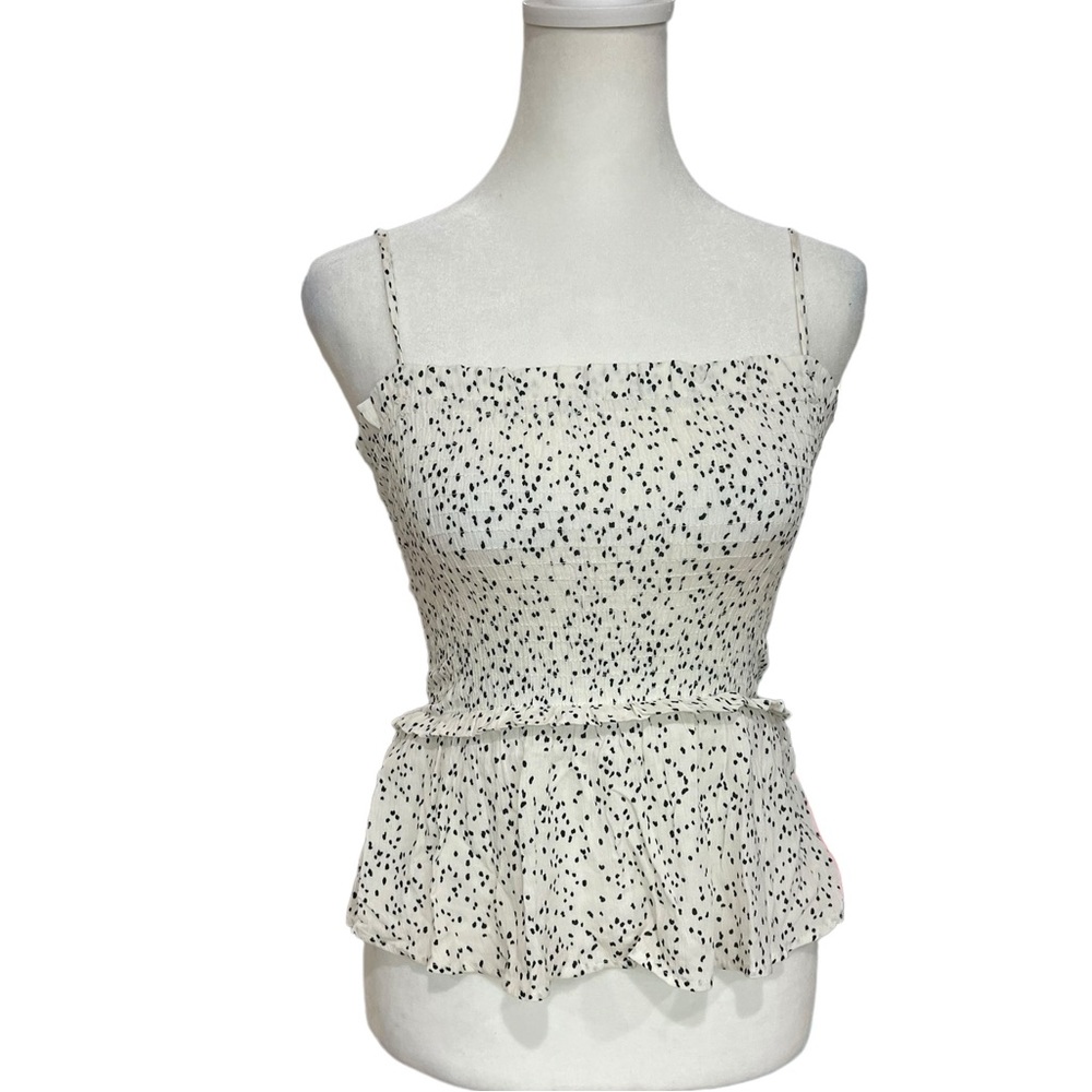 Paper Crane White and Black Spotted Blouse